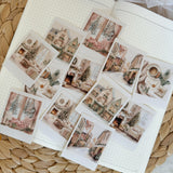 pink christmas vintage photo frame die cut sticker pocket