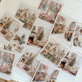 pink christmas vintage photo frame die cut sticker pocket