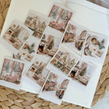 pink christmas vintage photo frame die cut sticker pocket