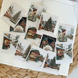 christmas market vintage photo frame die cut sticker pocket