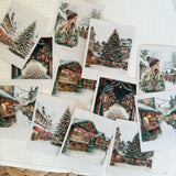 christmas market vintage photo frame die cut sticker pocket