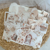 champagne christmas ephemera and sticker die cut pocket, 35+ pieces