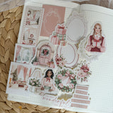 holiday embrace ephemera and sticker die cut pocket, 40+ pieces