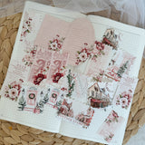 holiday embrace ephemera and sticker die cut pocket, 40+ pieces