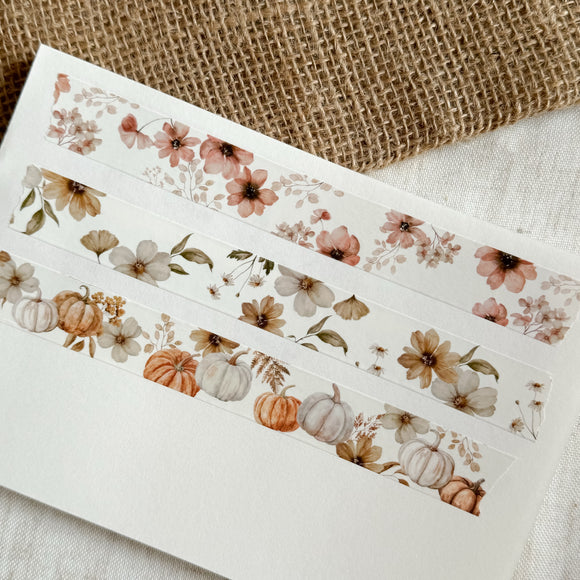 autumn floral pumpkin washi tape