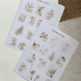Autumn vintage post stamp sticker sheet