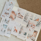 frosty winter, forest animals die cut polaroid picture sticker pocket,  planner sticker, christmas sticker, polaroid 13 pieces