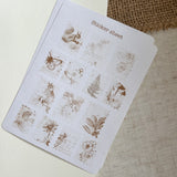 Autumn vintage post stamp sticker sheet