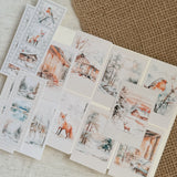 frosty winter, forest animals die cut polaroid picture sticker pocket,  planner sticker, christmas sticker, polaroid 13 pieces