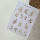 Autumn vintage post stamp sticker sheet