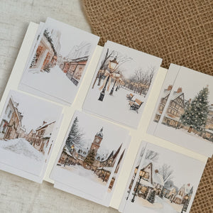 city in winter die cut polaroid sticker pocket, vintage sticker, planner sticker, christmas sticker, polaroid 12 pieces