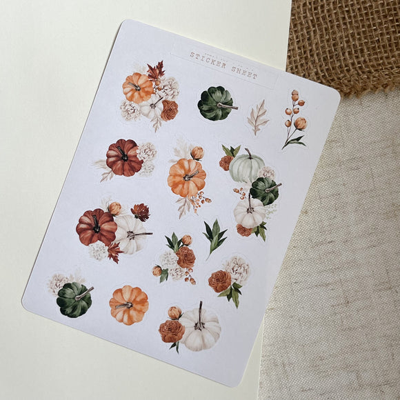 Autumn pumpkin sticker sheet