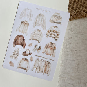 Autumn sweater weather sticker sheet