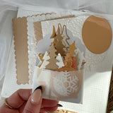 rose golden christmas paper cut outs pocket & paper set