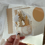 rose golden christmas paper cut outs pocket & paper set