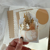 rose golden christmas paper cut outs pocket & paper set