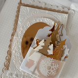 rose golden christmas paper cut outs pocket & paper set