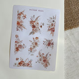 Autumn bouquets of flowers sticker sheet