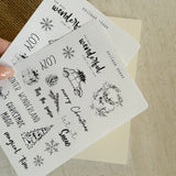 black simple christmas sketches sticker sheet bundle