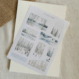 snowy forest sticker sheet winter