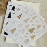 minimalistic christmas big trees sticker sheet bundle