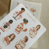 christmas girls sticker sheet