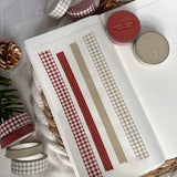 green and red grid & gingham washi tape