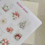 christmas post stamp sticker sheet