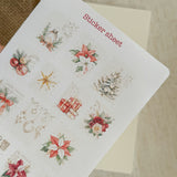 christmas post stamp sticker sheet