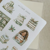 All I want for Christmas is Books Sticker sheet, booklover