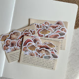 autumn mushroom die cut sticker pocket, address label sticker, planner sticker, 22 pieces