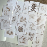 autumn vintage paper ephemera pocket, label pocket, vintage ephemera, 18 pieces