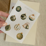 christmas ornaments sticker sheet