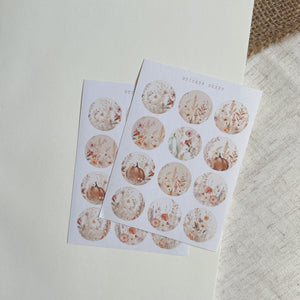 autumn pumpkin meadow dots mini sticker sheet