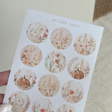 autumn pumpkin meadow dots mini sticker sheet