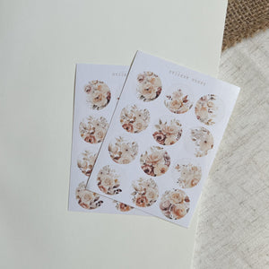 autumn floral dots mini sticker sheet