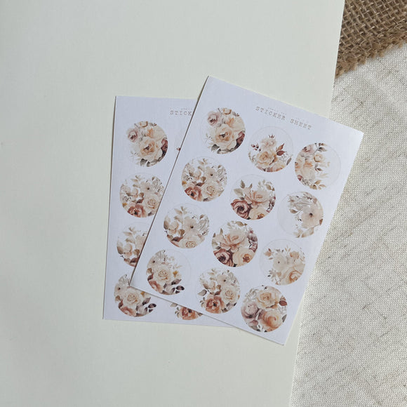 autumn floral dots mini sticker sheet