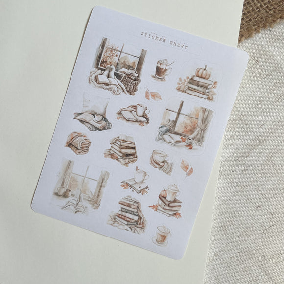 Autumnal cozy day sticker sheet