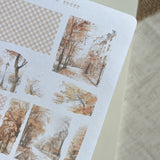 autumn city paper scraps sticker sheet