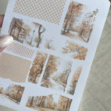 autumn city paper scraps sticker sheet