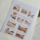 Autumn countryside post stamp sticker sheet