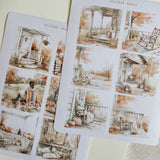 Autumn front porch picture sticker sheet