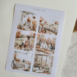 Autumn front porch picture sticker sheet