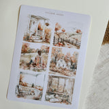 Autumn front porch picture sticker sheet