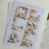 Autumn front porch picture sticker sheet