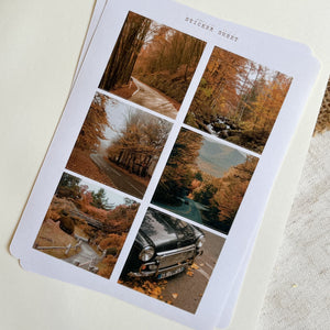 Autumn forest picture sticker sheet