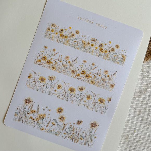 sunflower meadow sticker sheet