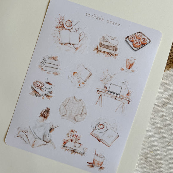 cozy up sticker sheet for journaling