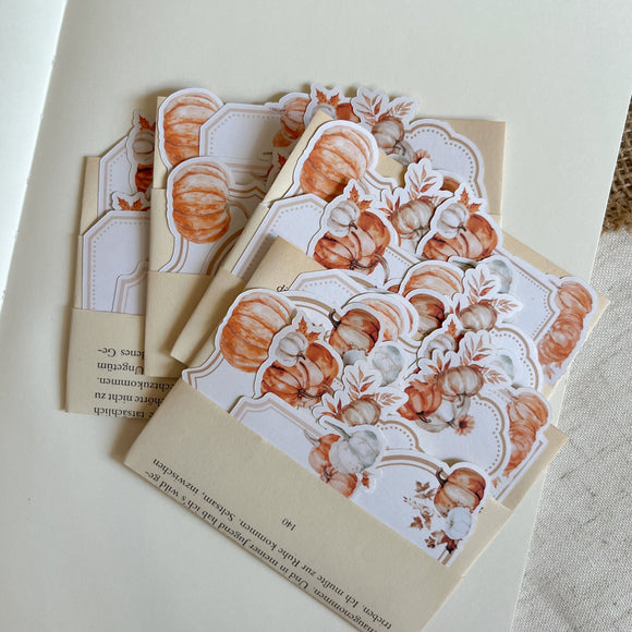 autumn label die cut sticker pocket, address label sticker, planner sticker, 12 pieces