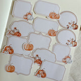 autumn label die cut sticker pocket, address label sticker, planner sticker, 12 pieces